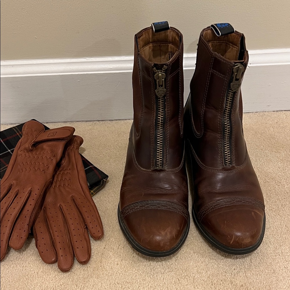 Ariat Devon Zip Paddock Boots in Wax Chocolate - Brown Leather
